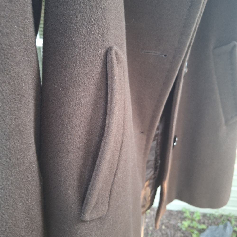 Elegant Chocolate Brown  Womans Coat 8P - Picture 4 of 15